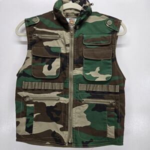 Rothco Jr. Camo Ranger Vest Multi Pocket Military Tactical Army Hiking Fishing M